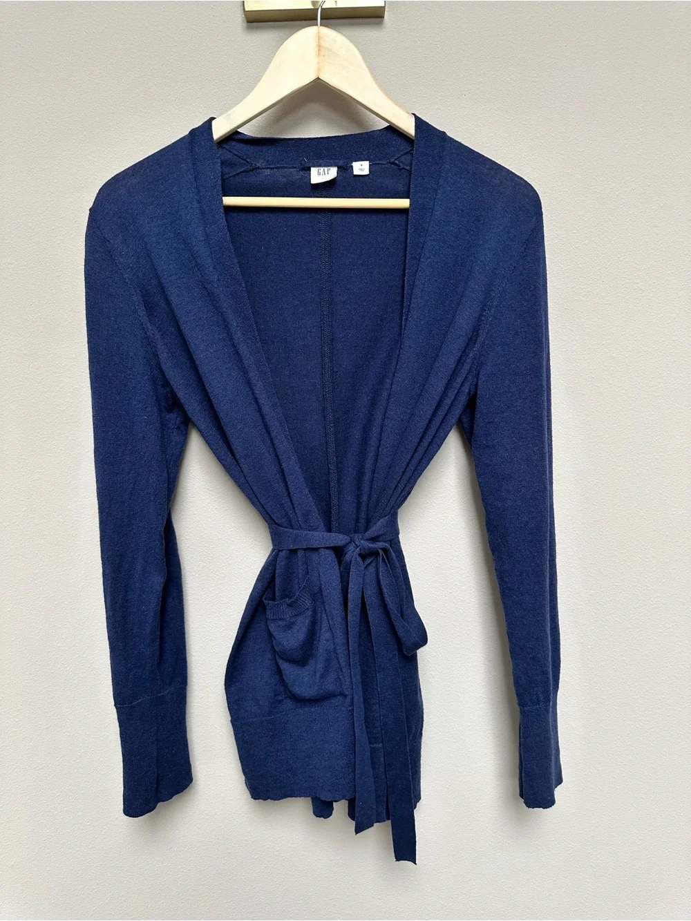 GAP Deep Blue Tie-Waist Open Cardigan